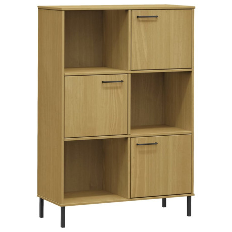 vidaXL Boekenkast met metalen poten OSLO 90x35x128,5 cm hout bruin afbeelding2 - 1