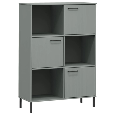 vidaXL Boekenkast met metalen poten OSLO 90x35x128,5 cm hout grijs afbeelding2 - 1