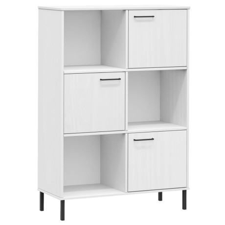 vidaXL Boekenkast met metalen poten OSLO 90x35x128,5 cm hout wit afbeelding2 - 1