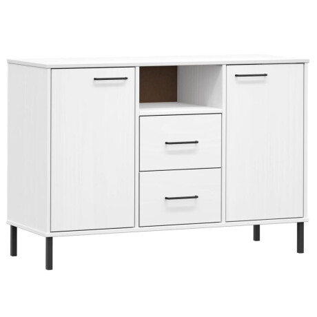 vidaXL Dressoir met metalen poten OSLO 113x40x77 cm grenenhout wit afbeelding2 - 1