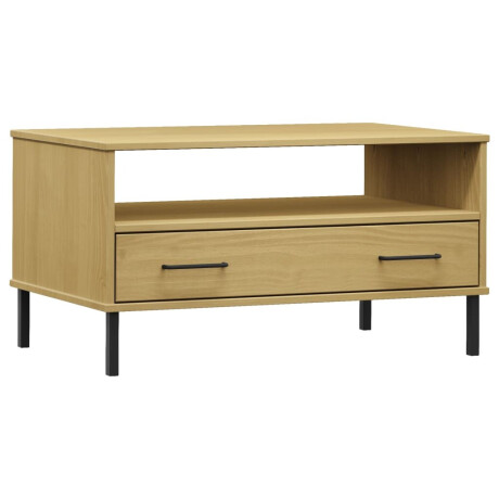 vidaXL Salontafel met metalen poten OSLO 85x50x45 cm hout bruin afbeelding2 - 1