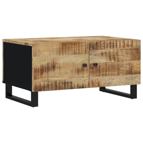 vidaXL Salontafel 80x50x40 cm massief mangohout en bewerkt hout afbeelding2 - 1