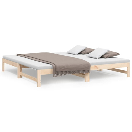 vidaXL Slaapbank uitschuifbaar massief grenenhout 2x(90x200) cm afbeelding2 - 1