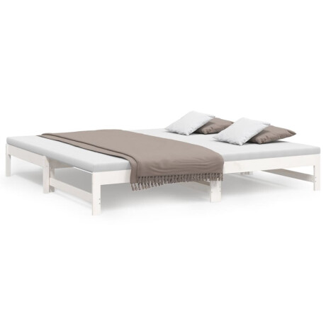 vidaXL Slaapbank uitschuifbaar massief grenenhout wit 2x(90x200) cm afbeelding2 - 1