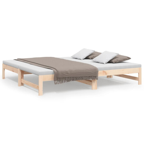 vidaXL Slaapbank uitschuifbaar massief grenenhout 2x(90x190) cm afbeelding2 - 1