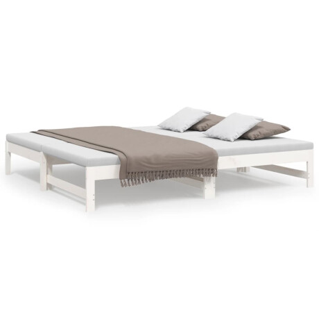 vidaXL Slaapbank uitschuifbaar massief grenenhout wit 2x(75x190) cm afbeelding2 - 1