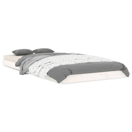 vidaXL Bedframe massief grenenhout wit 90x200 cm afbeelding2 - 1