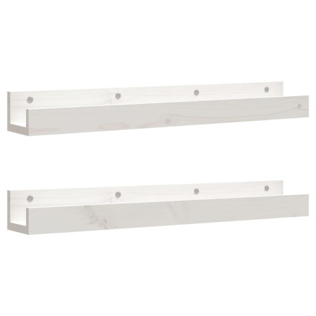 vidaXL Wandschappen 2 st 80x12x9 cm massief grenenhout wit afbeelding2 - 1
