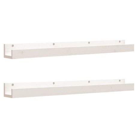 vidaXL Wandschappen 2 st 110x12x9 cm massief grenenhout wit afbeelding2 - 1
