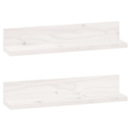 vidaXL Wandkasten 2 st 50x11x9 cm massief grenenhout wit afbeelding2 - 1