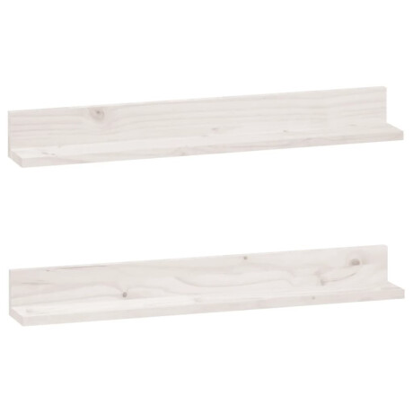 vidaXL Wandkasten 2 st 80x11x9 cm massief grenenhout wit afbeelding2 - 1