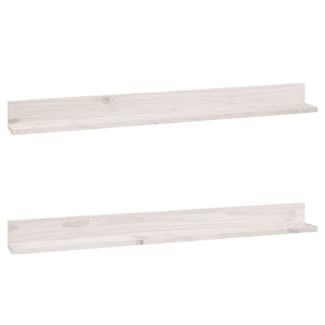 vidaXL Wandkasten 2 st 110x11x9 cm massief grenenhout wit afbeelding2 - 1