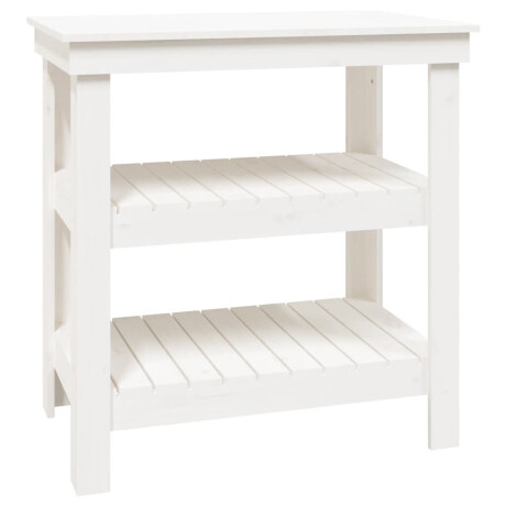 vidaXL Werkbank 78,5x50x80 cm massief grenenhout wit afbeelding2 - 1