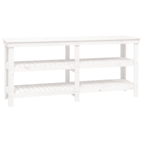 vidaXL Werkbank 181x50x80 cm massief grenenhout wit afbeelding2 - 1