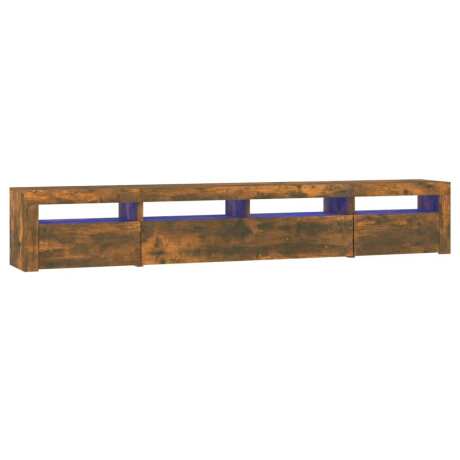 vidaXL Tv-meubel met LED-verlichting 240x35x40 cm gerookt eikenkleurig afbeelding2 - 1