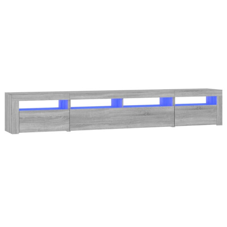 vidaXL Tv-meubel met LED-verlichting 240x35x40 cm grijs sonoma eiken afbeelding2 - 1
