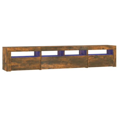 vidaXL Tv-meubel met LED-verlichting 210x35x40 cm gerookt eikenkleurig afbeelding2 - 1