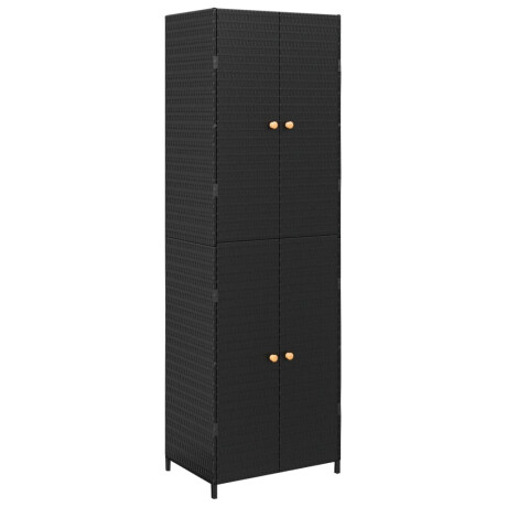 vidaXL Tuinkast 59x40x180 cm poly rattan zwart afbeelding2 - 1