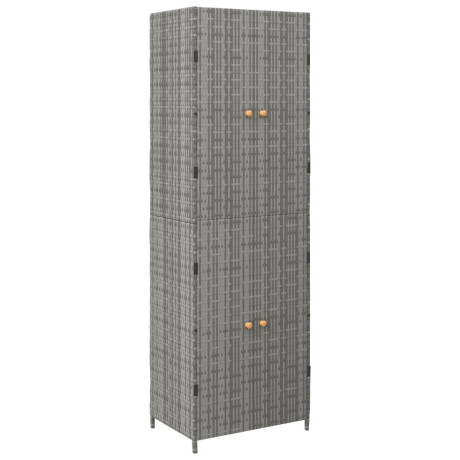 vidaXL Tuinkast 59x40x180 cm poly rattan grijs afbeelding2 - 1