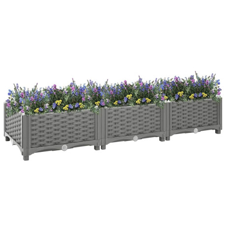 vidaXL Plantenbak verhoogd 120x40x23 cm polypropeen afbeelding2 - 1