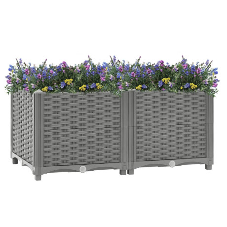 vidaXL Plantenbak verhoogd 80x40x38 cm polypropeen afbeelding2 - 1