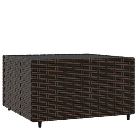 vidaXL Salontafel tuin vierkant 50x50x30 cm poly rattan bruin afbeelding2 - 1