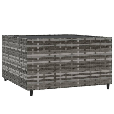 vidaXL Salontafel tuin vierkant 50x50x30 cm poly rattan grijs afbeelding2 - 1