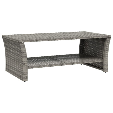 vidaXL Salontafel 100x50x40 cm poly rattan grijs afbeelding2 - 1