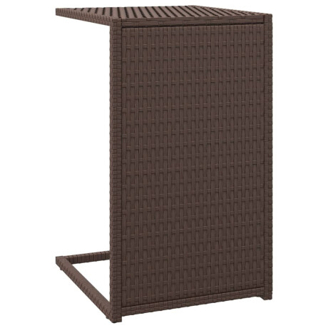 vidaXL Bijzettafel C-vormig 40x35x60 cm poly rattan bruin afbeelding2 - 1