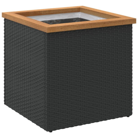 vidaXL Plantenbak 40x40x40 cm poly rattan zwart afbeelding2 - 1
