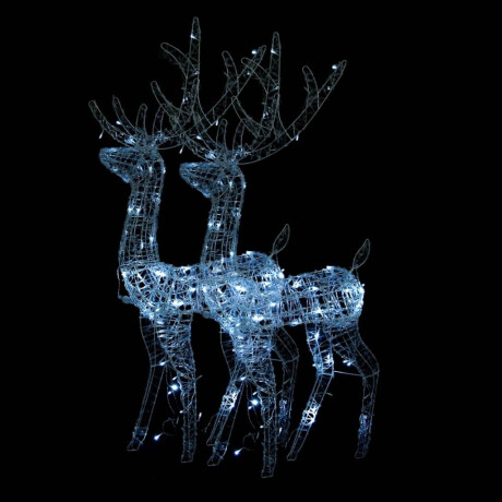 vidaXL Kerstversieringen rendier 2 st 120 cm acryl koudwit afbeelding2 - 1