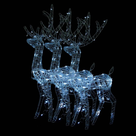 vidaXL Kerstversieringen rendier 3 st 120 cm acryl koudwit afbeelding2 - 1