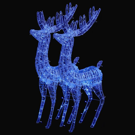vidaXL Kerstdecoratie rendier XXL 2 st 250 LED's blauw 180 cm acryl afbeelding2 - 1
