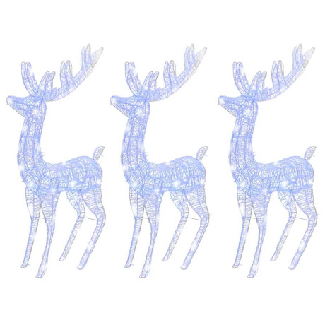 vidaXL Kerstdecoratie rendier XXL 3 st 250 LED's blauw 180 cm acryl afbeelding2 - 1