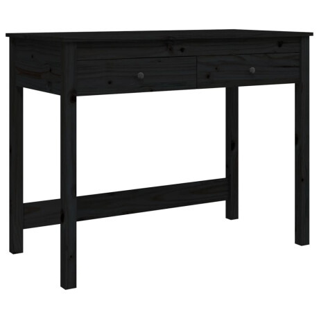 vidaXL Bureau met lades 100x50x78 cm massief grenenhout zwart afbeelding2 - 1