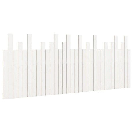 vidaXL Hoofdbord wandmontage 204x3x80 cm massief grenenhout wit afbeelding2 - 1