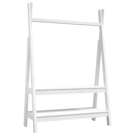 vidaXL Kledingrek 100x45,5x150 cm massief grenenhout wit afbeelding2 - 1
