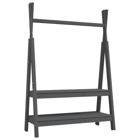vidaXL Kledingrek 100x45,5x150 cm massief grenenhout grijs afbeelding2 - 1