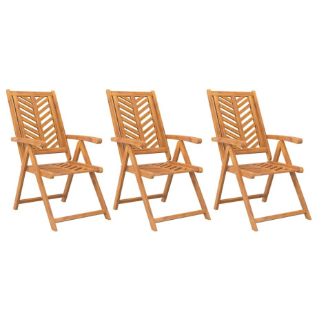 vidaXL Tuinstoelen 3 st verstelbaar massief acaciahout afbeelding2 - 1