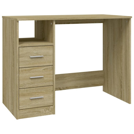 vidaXL Bureau met lades 102x50x76 cm bewerkt hout sonoma eikenkleurig afbeelding2 - 1