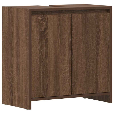 vidaXL Badkamerkast 60x33x61 cm bewerkt hout bruin eikenkleur afbeelding2 - 1