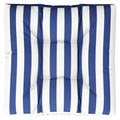 vidaXL Palletkussen gestreept 80x80x12 cm stof blauw en wit afbeelding2 - 1