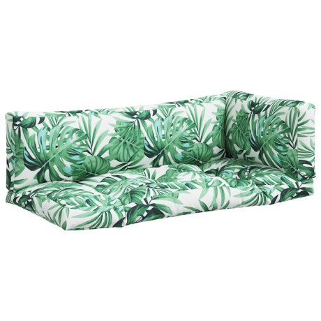 vidaXL Palletkussens 3 st stof bladpatroon afbeelding2 - 1