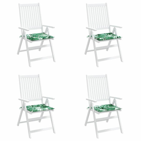 vidaXL Stoelkussens 4 pcs Bladpatroon 50 x 50 x 4 cm Oxford Stof afbeelding2 - 1