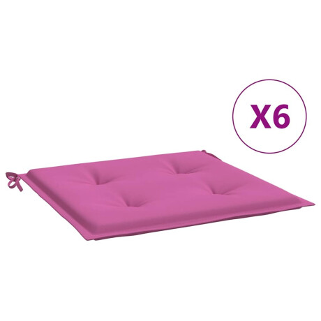 vidaXL Tuinstoelkussens 6 st 50x50x4 cm stof roze afbeelding2 - 1