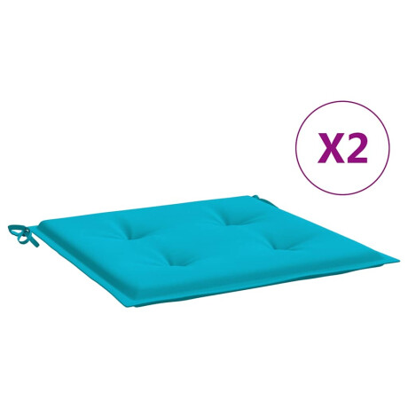 vidaXL Tuinstoelkussens 2 st 50x50x4 cm stof turquoise afbeelding2 - 1
