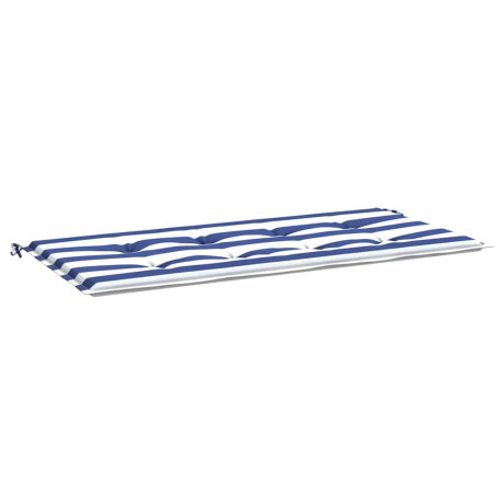 vidaXL Tuinbankkussen gestreept 100x50x4 cm oxford stof wit en blauw afbeelding2 - 1