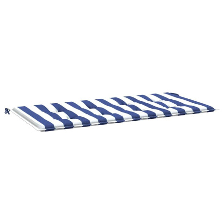 vidaXL Tuinbankkussen gestreept 120x50x4 cm oxford stof wit en blauw afbeelding2 - 1
