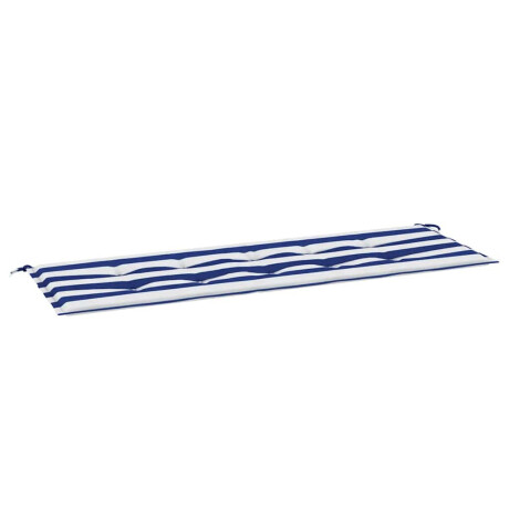 vidaXL Tuinbankkussen gestreept 150x50x4 cm oxford stof wit en blauw afbeelding2 - 1