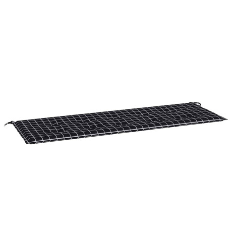 vidaXL Tuinbankkussen ruitpatroon 150x50x4 cm oxford stof zwart afbeelding2 - 1